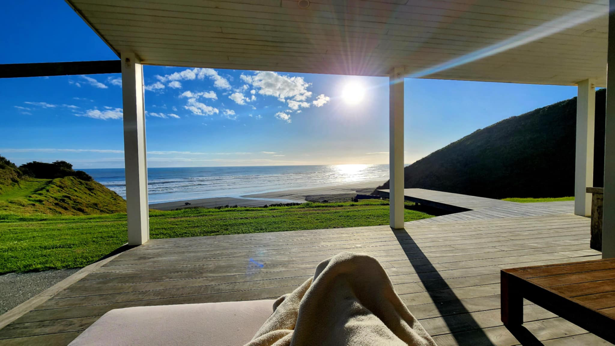 Regain & Restore Venue, Kariotahi Beach, view from veranda